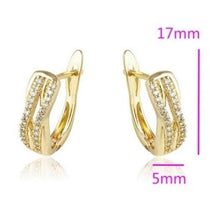 Load image into Gallery viewer, 14 K Gold Plated ring and earrings set with white zirconium - BIJUNET