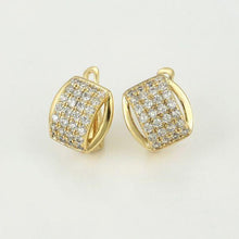 Load image into Gallery viewer, 14 K Gold Plated ring and earrings set with white zirconium - BIJUNET
