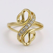 Charger l'image dans la galerie, 14 K Gold Plated ring and earrings set with white zirconium - BIJUNET