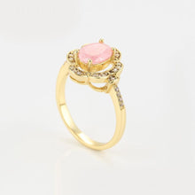 Cargar imagen en el visor de la galería, 14 K Gold Plated ring with pink zirconium - BIJUNET