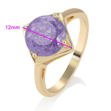 Load image into Gallery viewer, 14 K Gold Plated ring with purple zirconium - BIJUNET