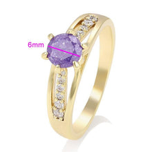 Load image into Gallery viewer, 14 K Gold Plated ring with purple zirconium - BIJUNET