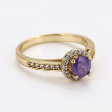 Cargar imagen en el visor de la galería, 14 K Gold Plated ring with purple zirconium - BIJUNET