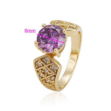 Load image into Gallery viewer, 14 K Gold Plated ring with purple zirconium - BIJUNET