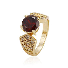 Charger l'image dans la galerie, 14 K Gold Plated ring with red zirconium - BIJUNET