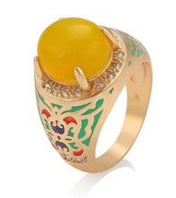 Load image into Gallery viewer, 14 K Gold Plated ring with white zirconium - BIJUNET