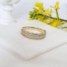 Load image into Gallery viewer, 14 K Gold Plated ring with white zirconium - BIJUNET