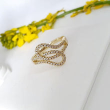 Load image into Gallery viewer, 14 K Gold Plated ring with white zirconium - BIJUNET