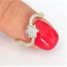 Load image into Gallery viewer, 14 K Gold Plated ring with white zirconium - BIJUNET