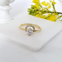 Charger l'image dans la galerie, 14 K Gold Plated ring with white zirconium - BIJUNET