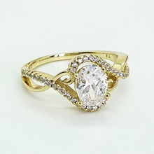 Load image into Gallery viewer, 14 K Gold Plated ring with white zirconium - BIJUNET