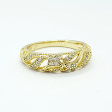 Load image into Gallery viewer, 14 K Gold Plated ring with white zirconium - BIJUNET