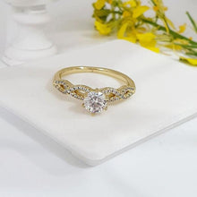 Load image into Gallery viewer, 14 K Gold Plated ring with white zirconium - BIJUNET