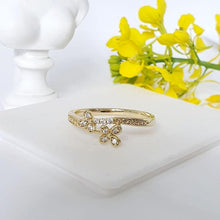 Charger l'image dans la galerie, 14 K Gold Plated ring with white zirconium - BIJUNET