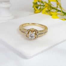 Load image into Gallery viewer, 14 K Gold Plated ring with white zirconium - BIJUNET