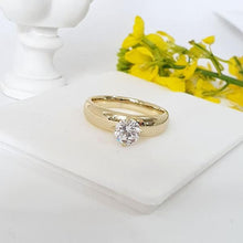 Load image into Gallery viewer, 14 K Gold Plated ring with white zirconium - BIJUNET