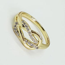 Load image into Gallery viewer, 14 K Gold Plated ring with white zirconium