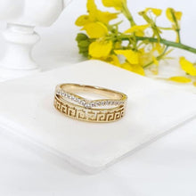 Load image into Gallery viewer, 14 K Gold Plated ring with white zirconium - BIJUNET