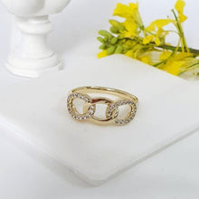 Load image into Gallery viewer, 14 K Gold Plated ring with white zirconium - BIJUNET