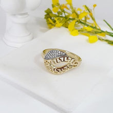 Load image into Gallery viewer, 14 K Gold Plated ring with white zirconium - BIJUNET