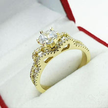 Charger l'image dans la galerie, 14 K Gold Plated ring with white zirconium - BIJUNET