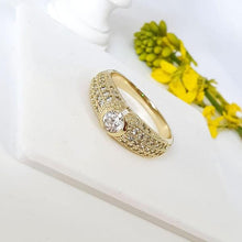 Charger l'image dans la galerie, 14 K Gold Plated ring with white zirconium - BIJUNET