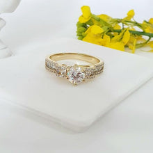 Charger l'image dans la galerie, 14 K Gold Plated ring with white zirconium - BIJUNET