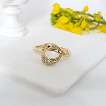 Charger l'image dans la galerie, 14 K Gold Plated ring with white zirconium - BIJUNET