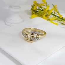 Charger l'image dans la galerie, 14 K Gold Plated ring with white zirconium - BIJUNET