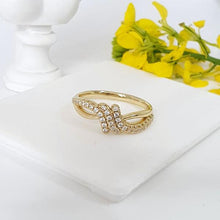 Load image into Gallery viewer, 14 K Gold Plated ring with white zirconium - BIJUNET