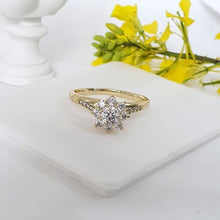 Load image into Gallery viewer, 14 K Gold Plated ring with white zirconium - BIJUNET
