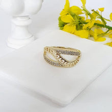 Load image into Gallery viewer, 14 K Gold Plated ring with white zirconium - BIJUNET