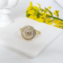 Load image into Gallery viewer, 14 K Gold Plated ring with white zirconium - BIJUNET