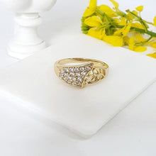 Load image into Gallery viewer, 14 K Gold Plated ring with white zirconium - BIJUNET