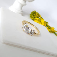 Load image into Gallery viewer, 14 K Gold Plated ring with white zirconium - BIJUNET