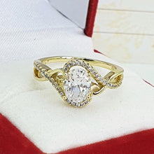 Load image into Gallery viewer, 14 K Gold Plated ring with white zirconium - BIJUNET