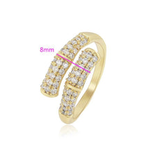 Cargar imagen en el visor de la galería, 14 K Gold Plated ring with white zirconium - BIJUNET