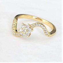 Load image into Gallery viewer, 14 K Gold Plated ring with white zirconium - BIJUNET