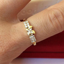 Load image into Gallery viewer, 14 K Gold Plated ring with white zirconium - BIJUNET