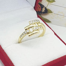 Charger l'image dans la galerie, 14 K Gold Plated ring with white zirconium - BIJUNET