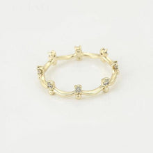 Load image into Gallery viewer, 14 K Gold Plated ring with white zirconium - BIJUNET