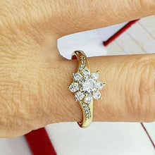 Load image into Gallery viewer, 14 K Gold Plated ring with white zirconium - BIJUNET