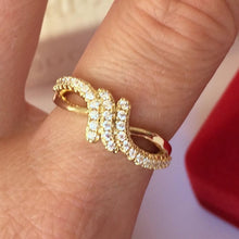 Load image into Gallery viewer, 14 K Gold Plated ring with white zirconium - BIJUNET