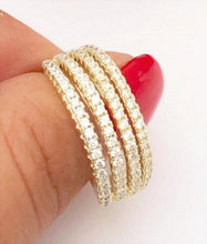 Load image into Gallery viewer, 14 K Gold Plated ring with white zirconium - BIJUNET