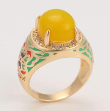 Load image into Gallery viewer, 14 K Gold Plated ring with white zirconium - BIJUNET