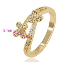 Charger l'image dans la galerie, 14 K Gold Plated ring with white zirconium - BIJUNET