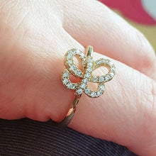 Load image into Gallery viewer, 14 K Gold Plated ring with white zirconium - BIJUNET