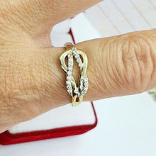 Load image into Gallery viewer, 14 K Gold Plated ring with white zirconium