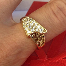 Load image into Gallery viewer, 14 K Gold Plated ring with white zirconium - BIJUNET