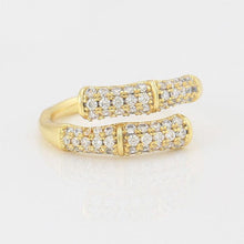 Cargar imagen en el visor de la galería, 14 K Gold Plated ring with white zirconium - BIJUNET